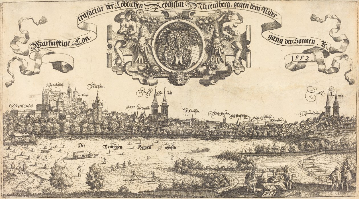 Uitzicht op Neurenberg vanuit het Westen [middenstuk] door Hanns Lautensack