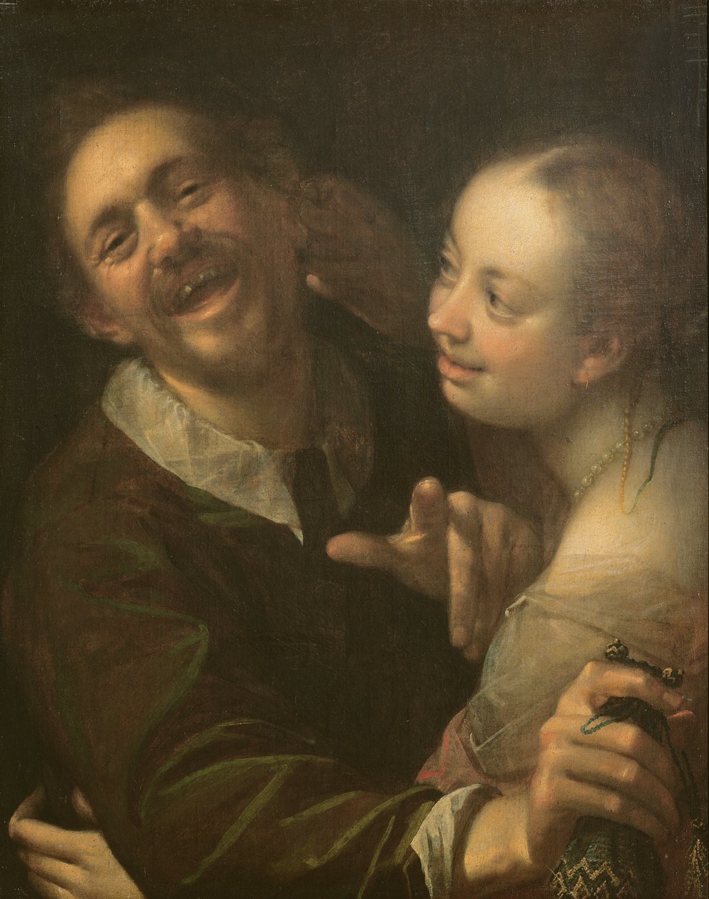 Een lachend paar, zelfportret van de kunstenaar met zijn vrouw (Scherzendes Paar), 1596 door Hans von Aachen