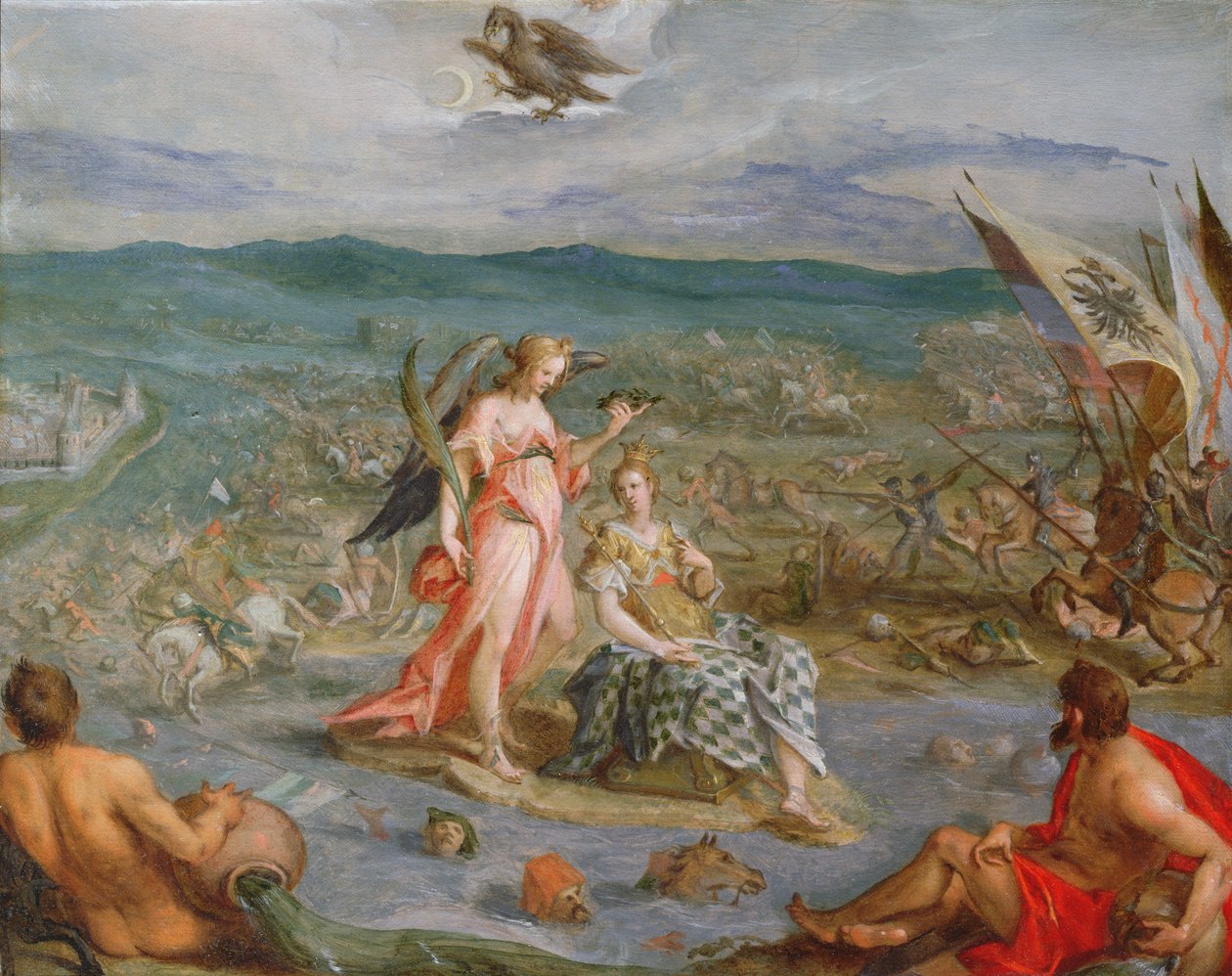 Allegorie van de Turkse Oorlogen: De Slag bij Sissek 1593 door Hans von Aachen