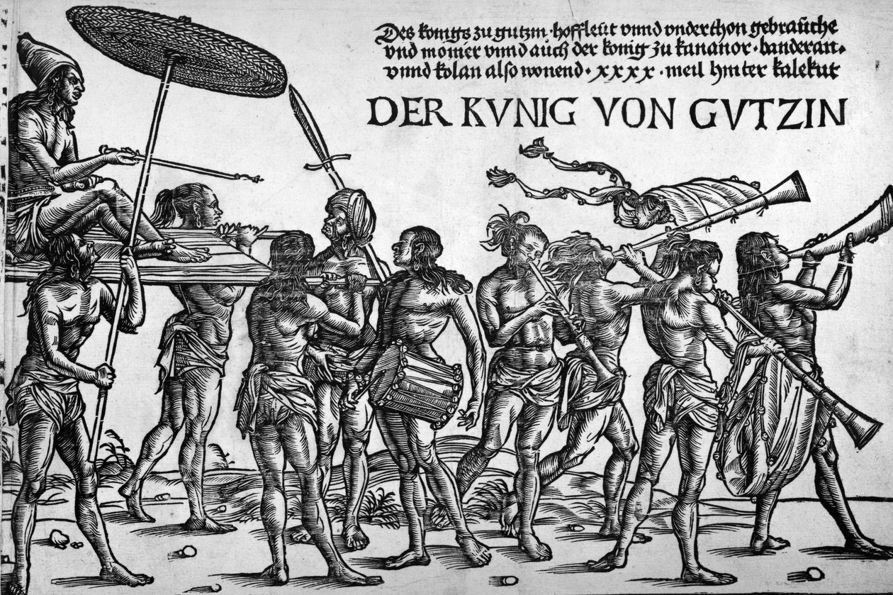 Der Kunig von Gutzin, prent gemaakt door Georg Glockendon, 1511 door Hans Burgkmair