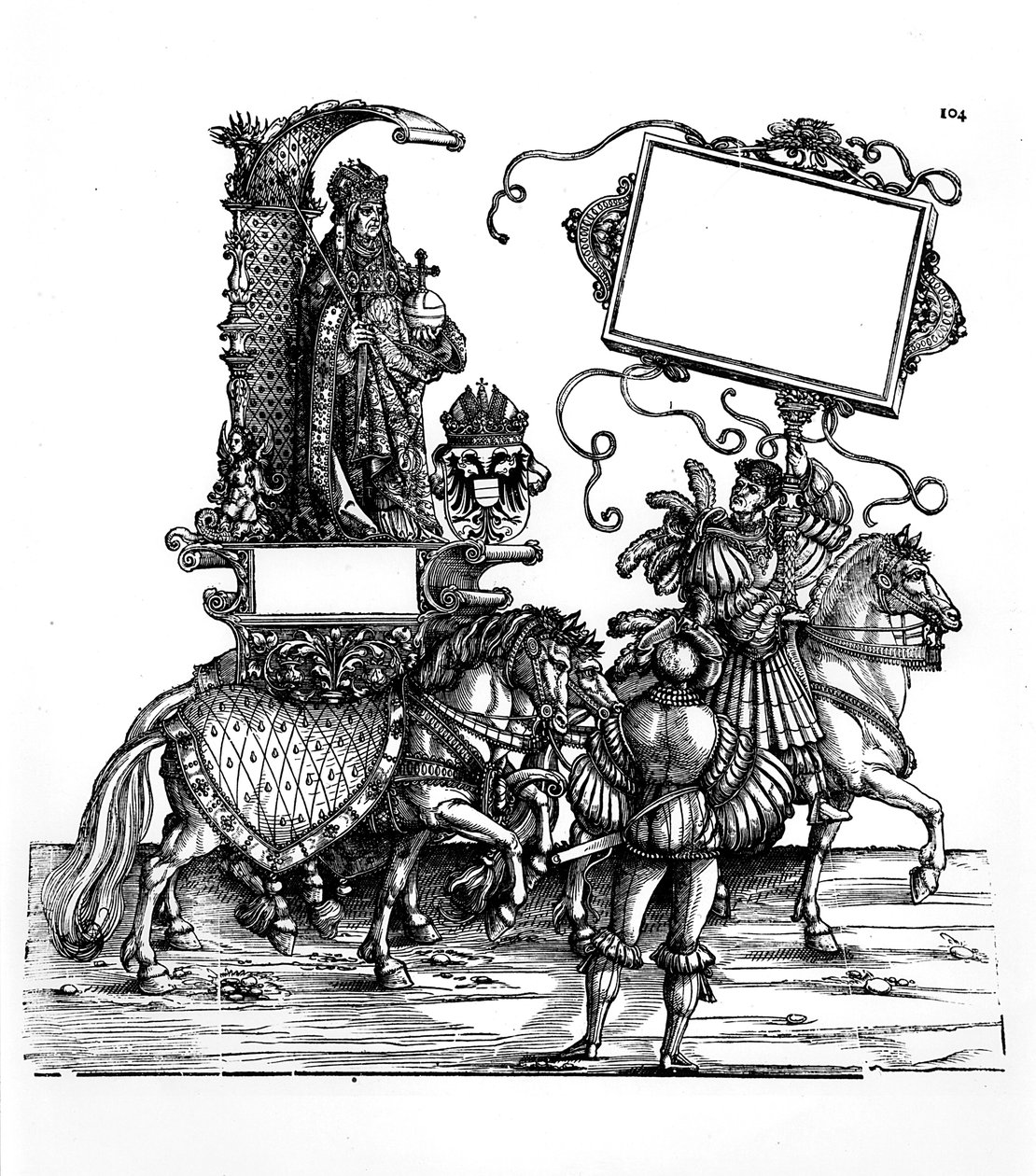 Scène uit Maximiliaans triomftocht, c.1516-18 door Hans Burgkmair