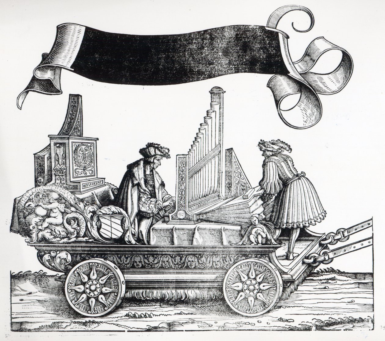 Scène uit Maximiliaans Triomftocht, c.1516-18 door Hans Burgkmair