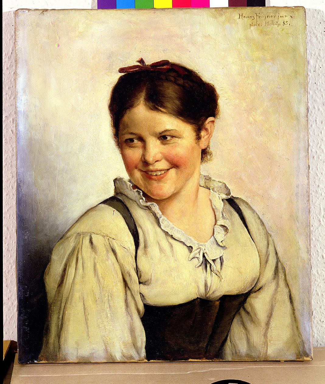 Een Plattelandsmeisje, 1885 door Hans Fechner
