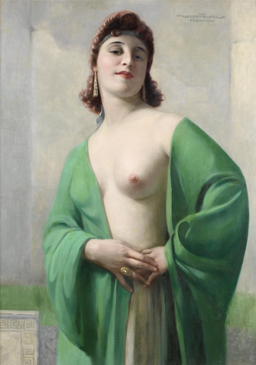 Portret van een roodharige dame door Hans Hassenteufel