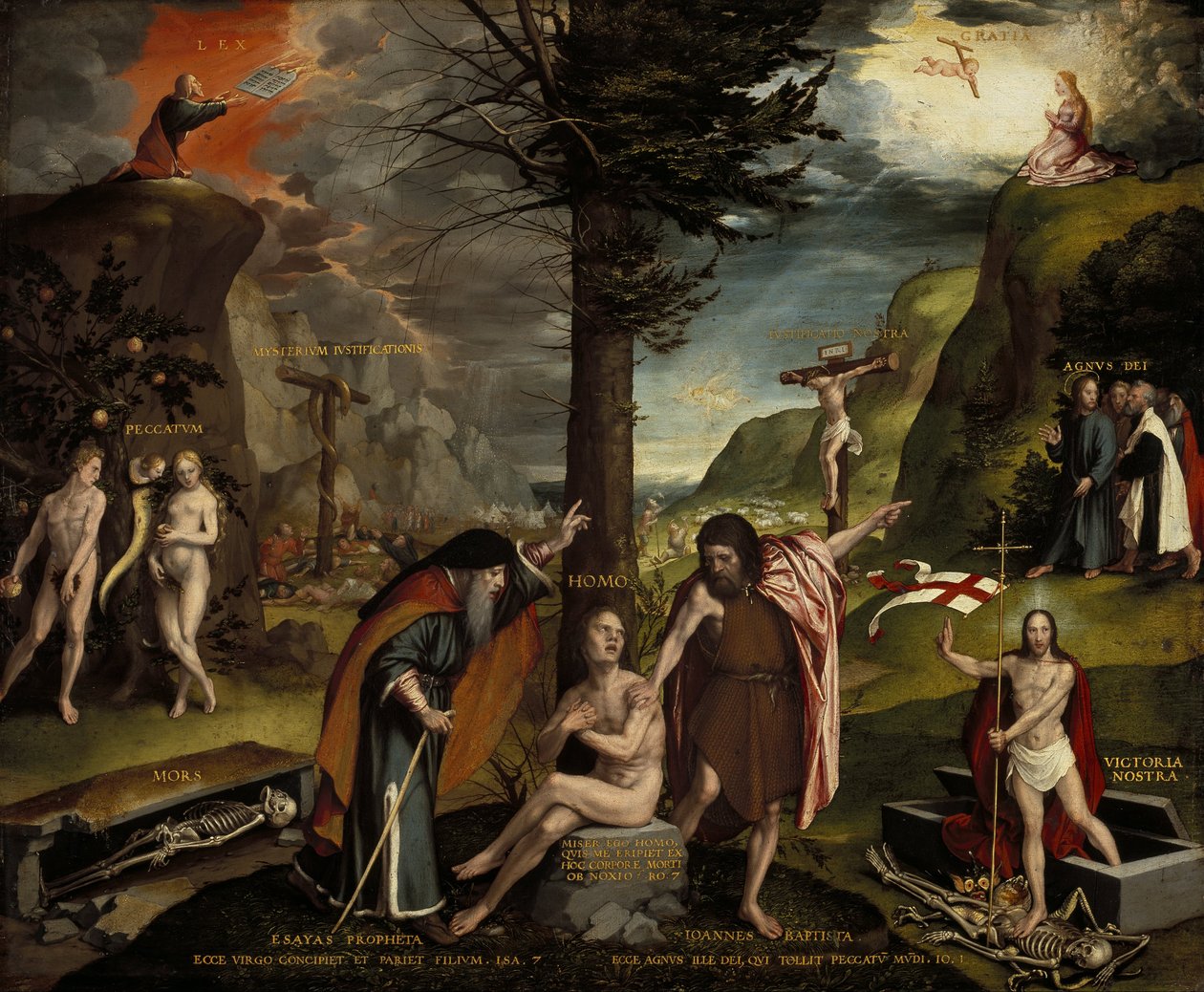Een allegorie van het Oude en Nieuwe Testament door Hans Holbein der Jüngere