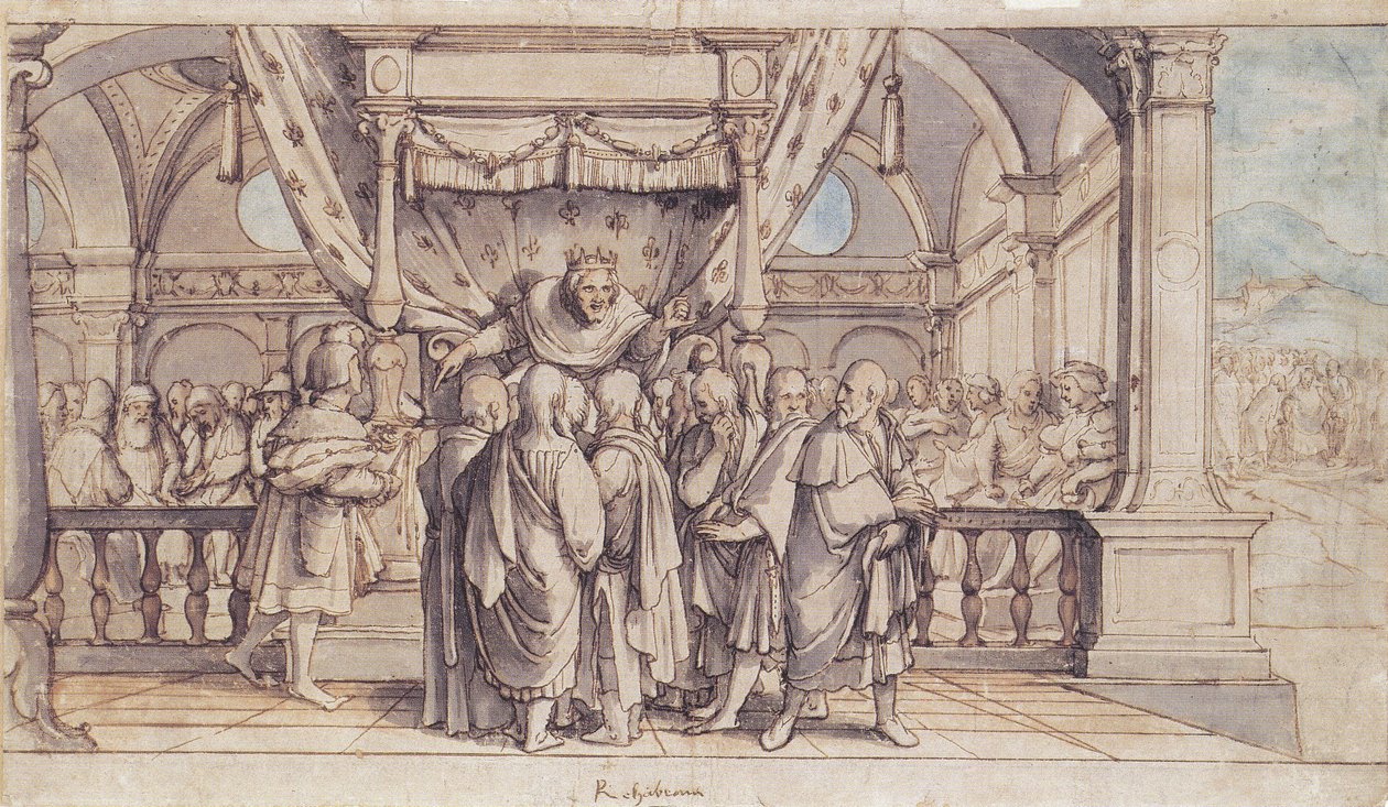 Rehabeams Onbeschaamdheid door Hans Holbein der Jüngere