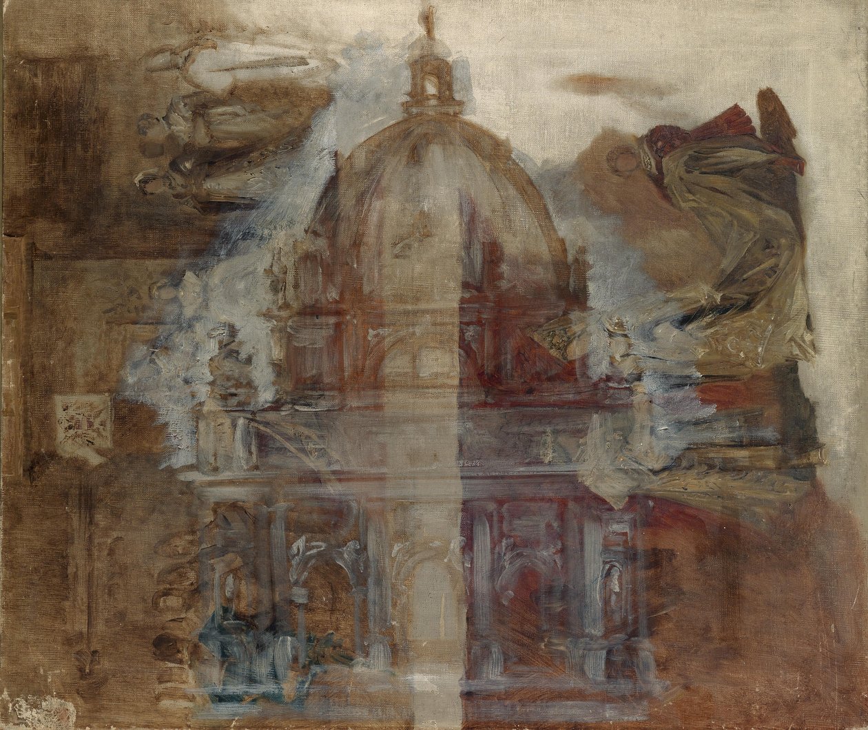 Schets voor een koepel in renaissancestijl door Hans Makart