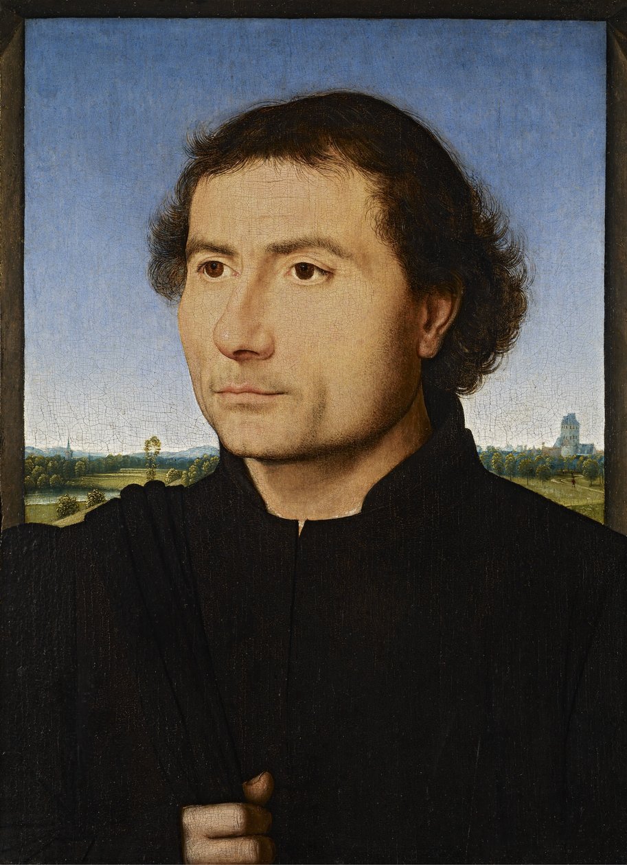 Portret van een man door Hans Memling