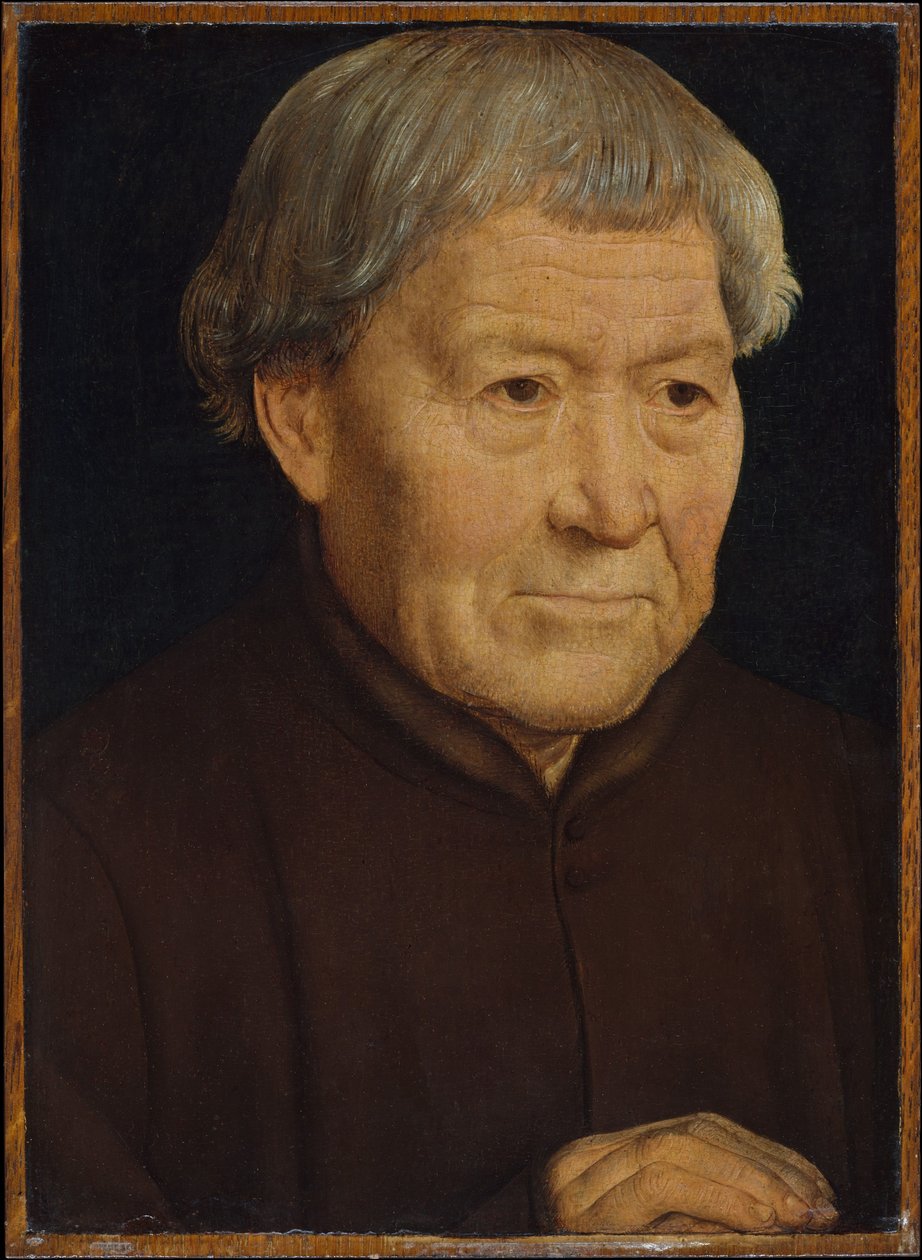 Portret van een oude man door Hans Memling