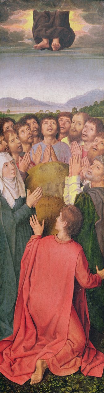 Drieluik van de Opstanding, rechter paneel: De Hemelvaart, c.1485-90 door Hans Memling