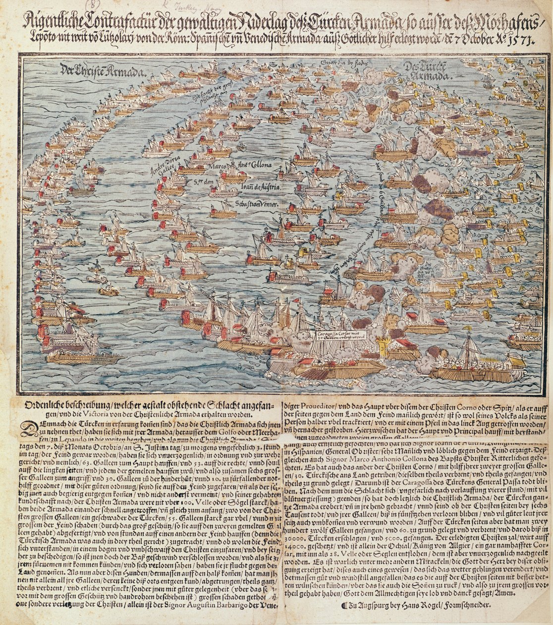 De slag bij Lepanto door Hans Rogel