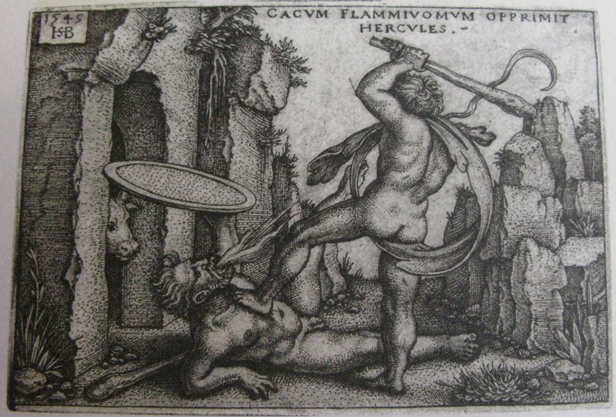 Hercules doodt Cacus | Hans Sebald Beham | Kunstafdruk