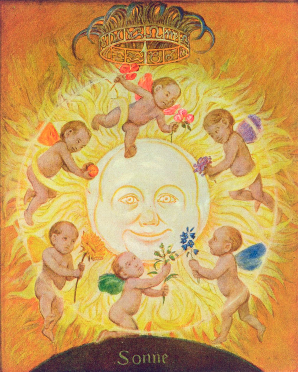 Zon, illustratie uit 