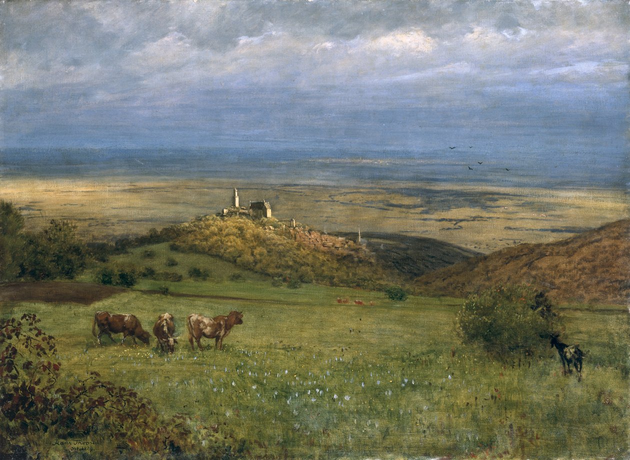 Uitzicht op Kronberg in Taunus, Duitsland, 1879 door Hans Thoma