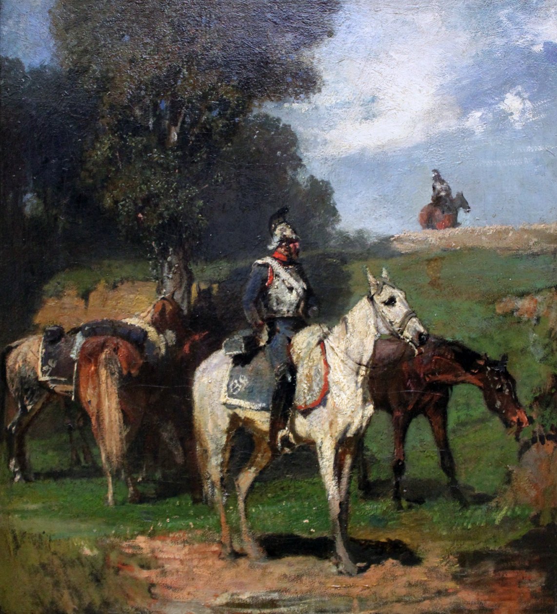 Dragonders maken een pauze door Hans von Marées