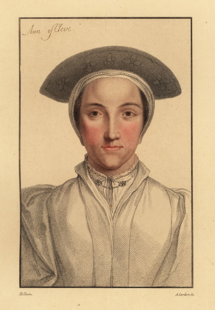 Anna van Kleef of Amalia van Kleef, 1812 (gravure) door Hans (after) Holbein the Younger