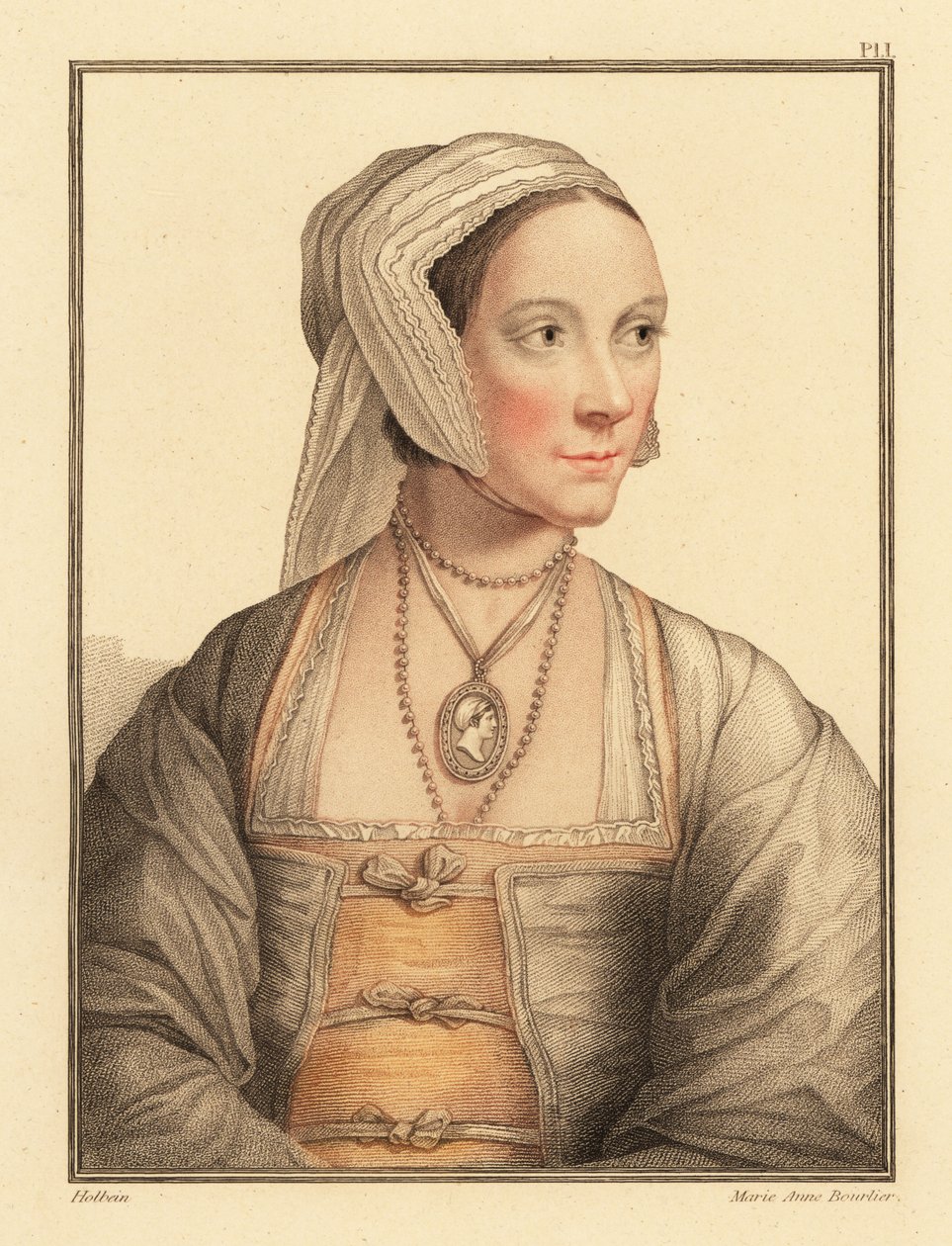 Cicely, dochter van Sir Thomas More, 1812 (gravure) door Hans (after) Holbein the Younger