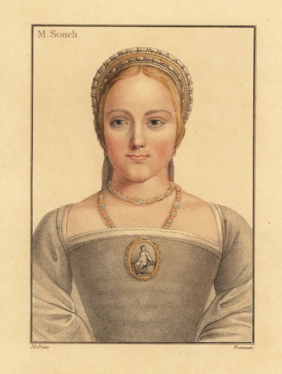 Mary Zouch, hofdame van Jane Seymour, 1812 door Hans (after) Holbein the Younger