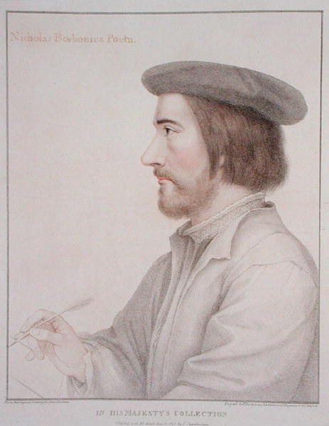 Nicholas Borbonius (1503-50) gegraveerd door Francesco Bartolozzi (1727-1815) 1793 door Hans (after) Holbein the Younger