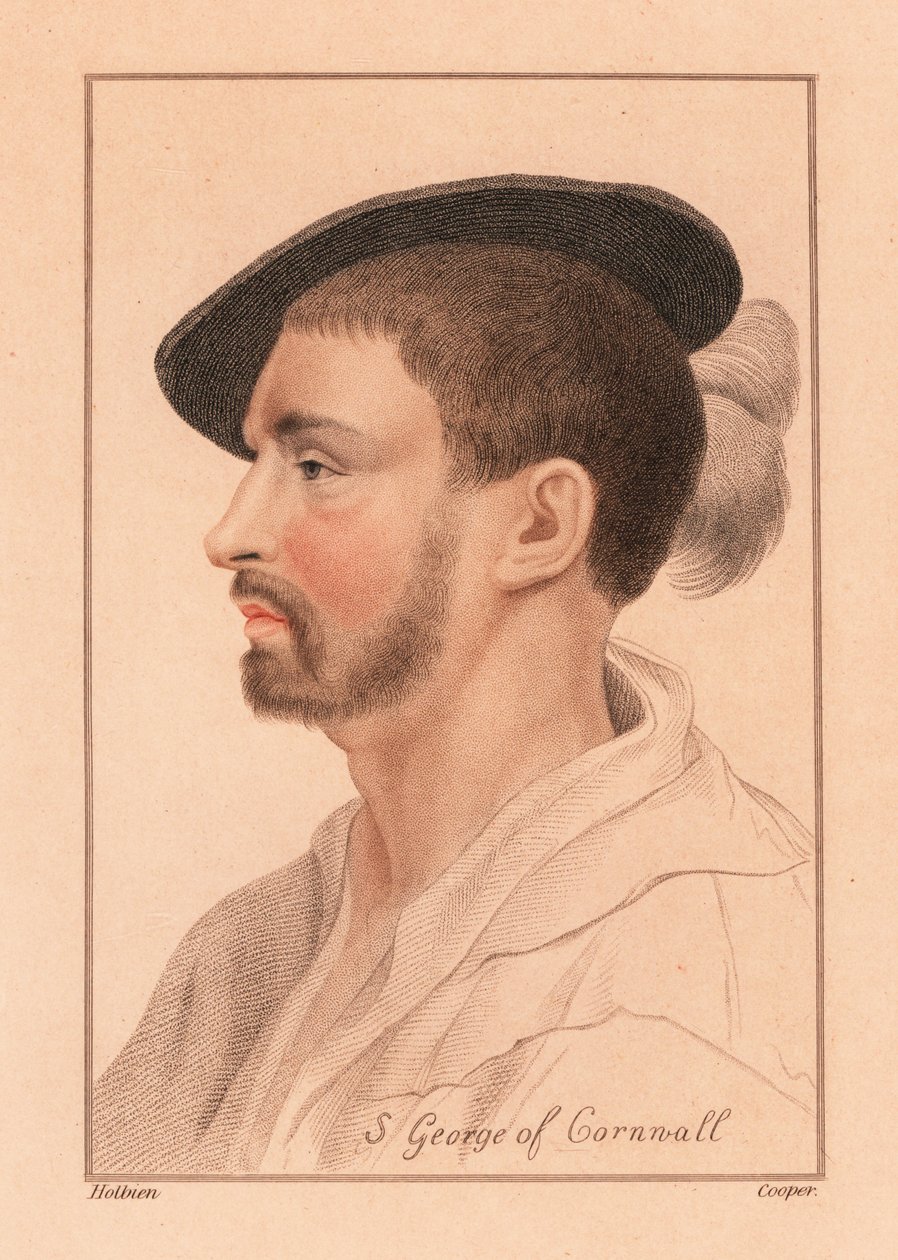 Simon George van Quocoute, Cornwall, 1812 (gravure) door Hans (after) Holbein the Younger