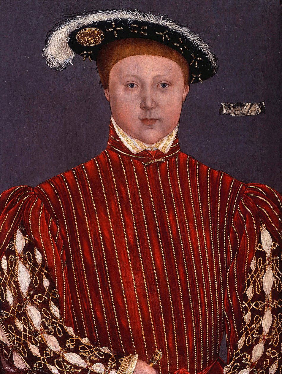 Portret van Eduard VI, koning van Engeland door Hans (circle of) Holbein the Younger