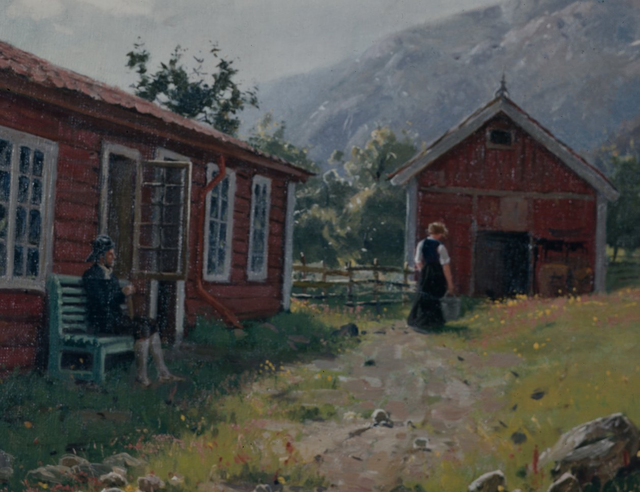 Boerenerf, West-Noorwegen door Hans Andreas Dahl