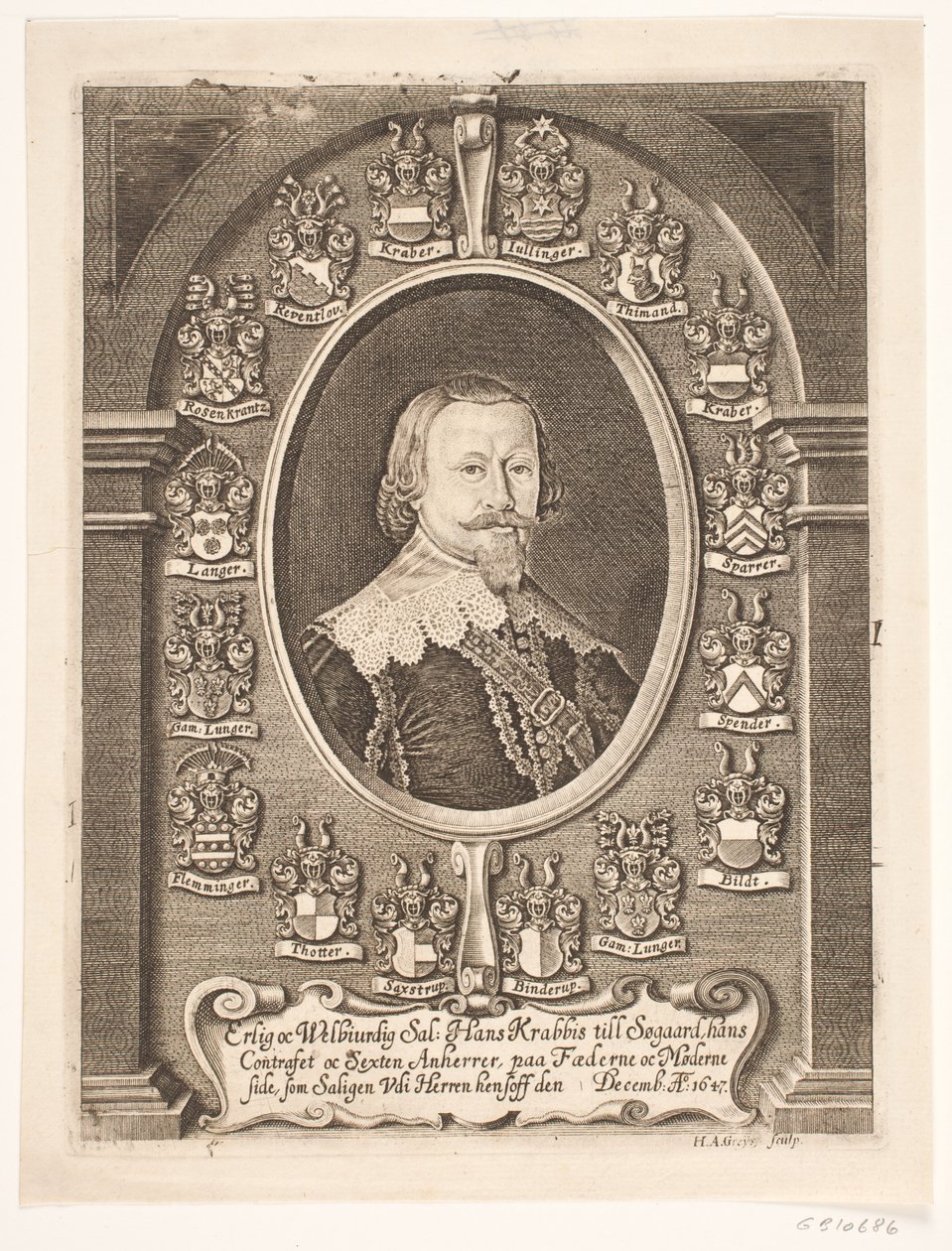 Hans Krabbe naar Søgaard. Uit een lijkpreek 1648 door Hans Andreas Greys