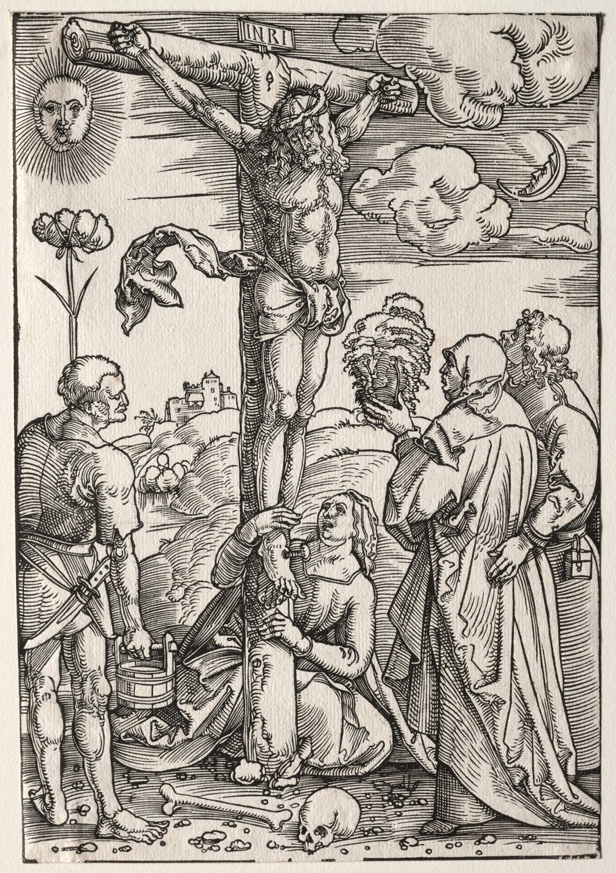 Christus aan het Kruis met Maria, St. Johannes, Maria Magdalena en St. Stefanus door Hans Baldung