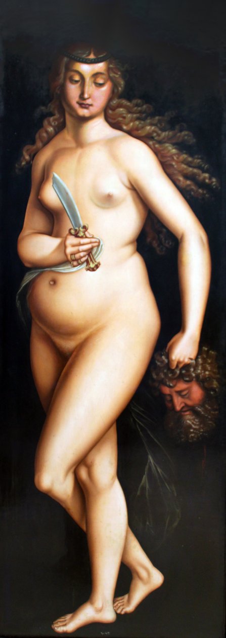 Duits: Judith mit dem Haupt des Holofernes Judith met het hoofd van Holophernes door Hans Baldung Grien