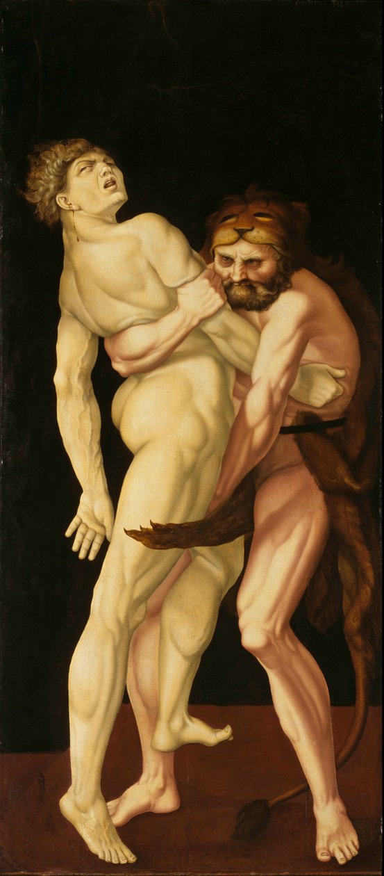Herakles en Antaeus door Hans Baldung Grien