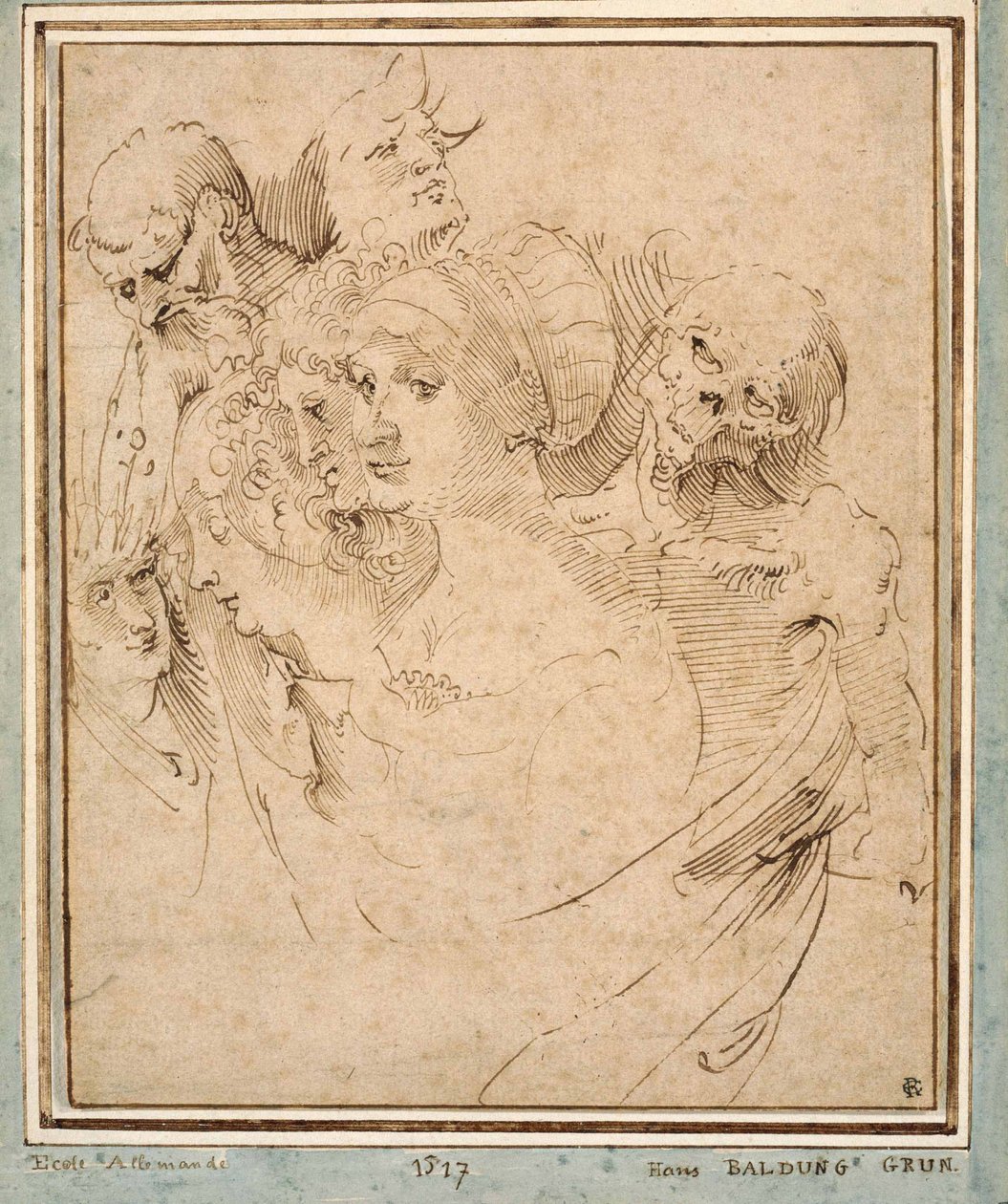 De dood met zeven hoofden door Hans Baldung Grien