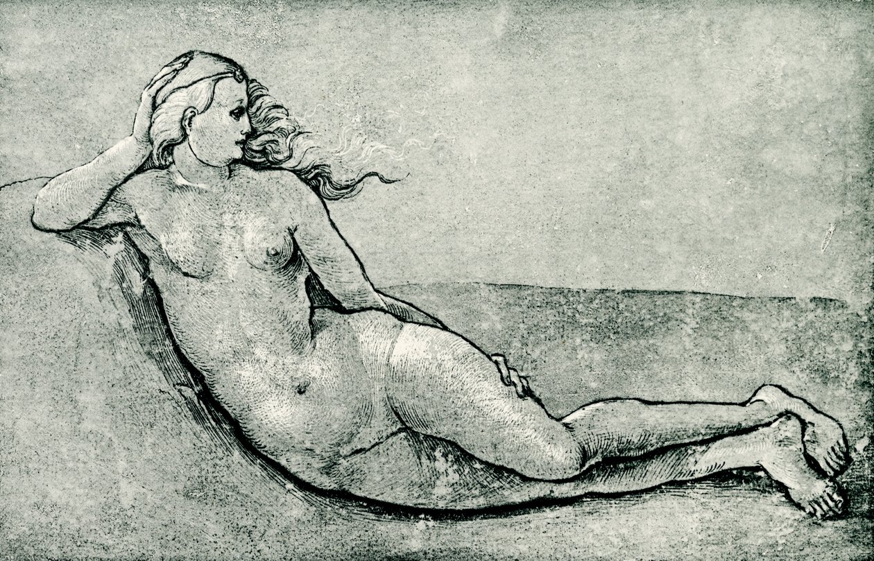 Liggende nimf door Hans Baldung Grien