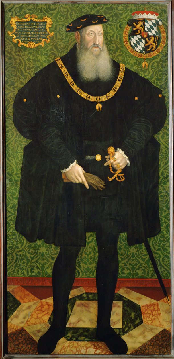 Graaf Palts Friedrich II (schilderij op doek) door Hans Besser