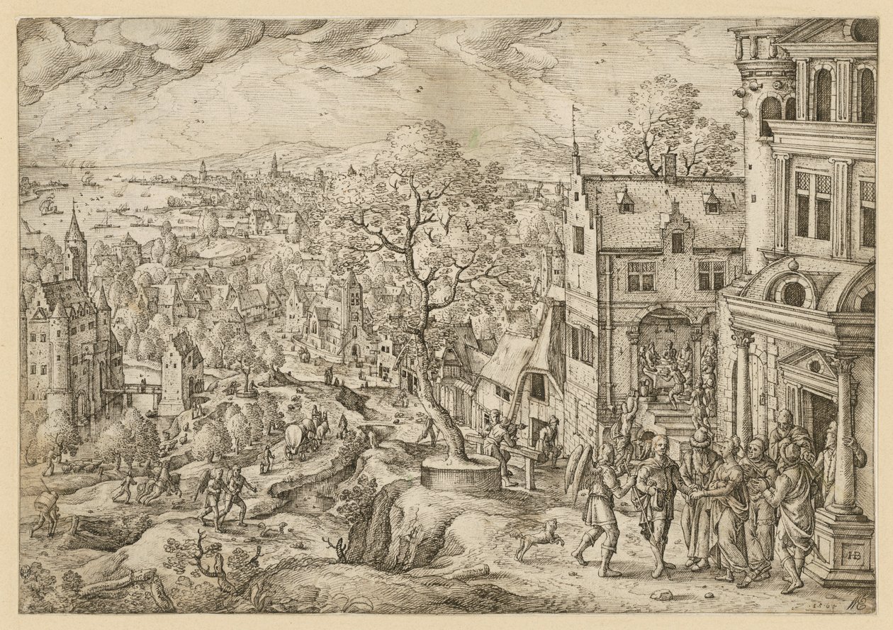 Het verhaal van Tobias in een weids landschap door Hans Bol