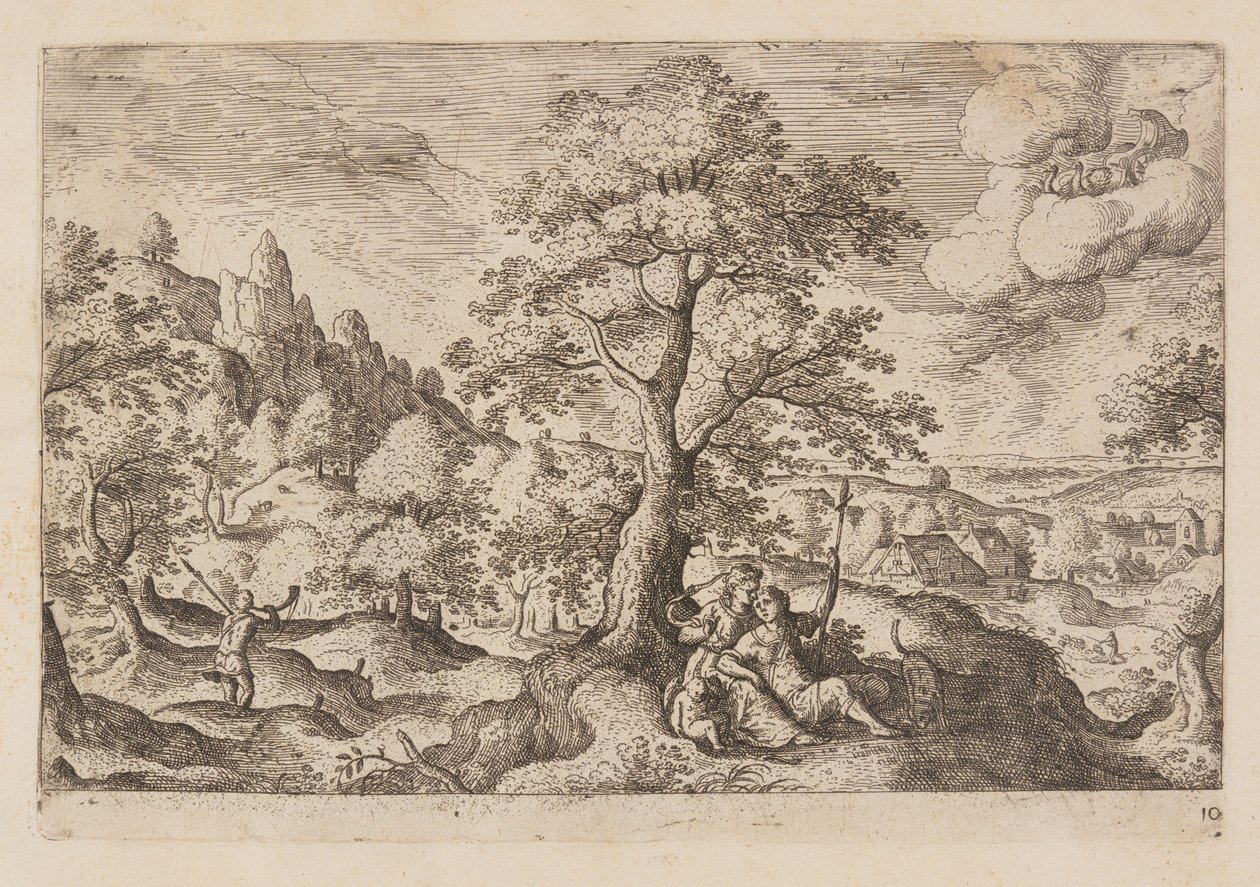 Plaat 10, uit Landschappen met scènes uit het Oude en Nieuwe Testament en Ovidius