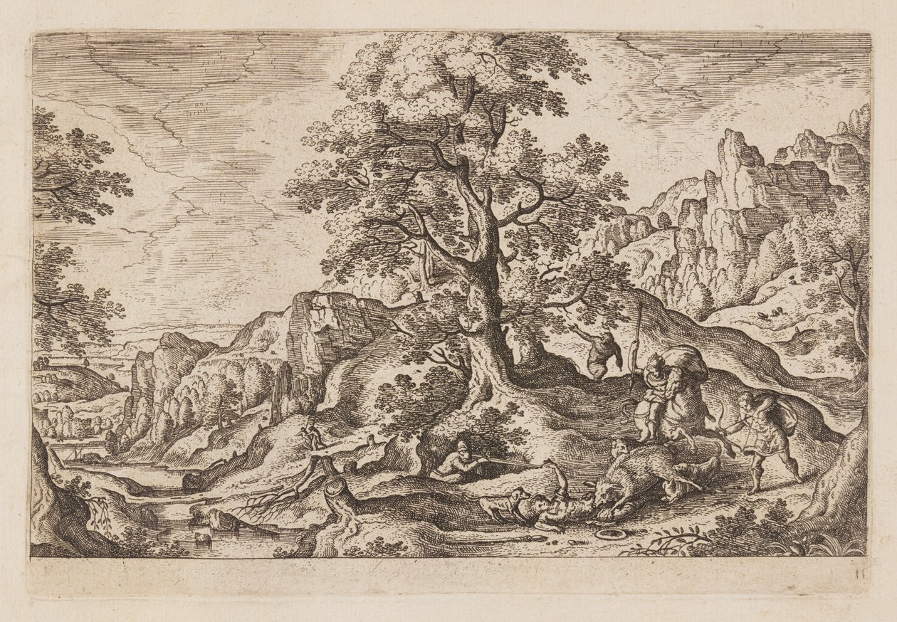 Plaat 11, uit Landschappen met scènes uit het Oude en Nieuwe Testament en Ovidius