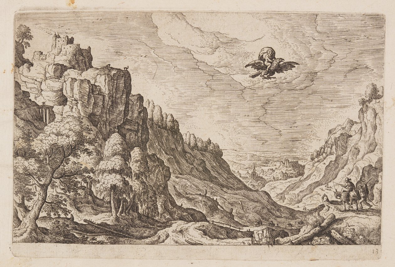 Plaat 13, uit Landschappen met scènes uit het Oude en Nieuwe Testament en Ovidius