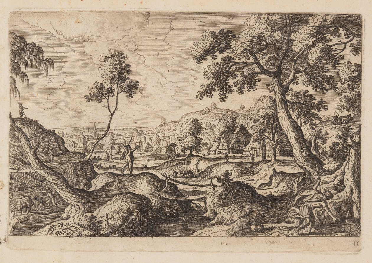 Plaat 15, uit Landschappen met scènes uit het Oude en Nieuwe Testament en Ovidius
