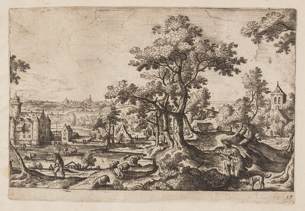 Plaat 17, uit Landschappen met scènes uit het Oude en Nieuwe Testament en Ovidius