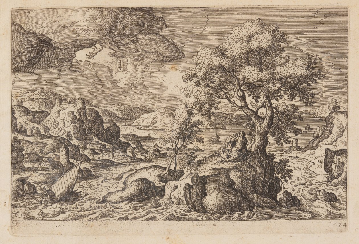 Plaat 24, uit Landschappen met scènes uit het Oude en Nieuwe Testament en Ovidius