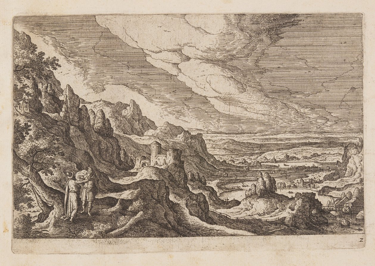 Plaat 2, uit Landschappen met scènes uit het Oude en Nieuwe Testament en Ovidius