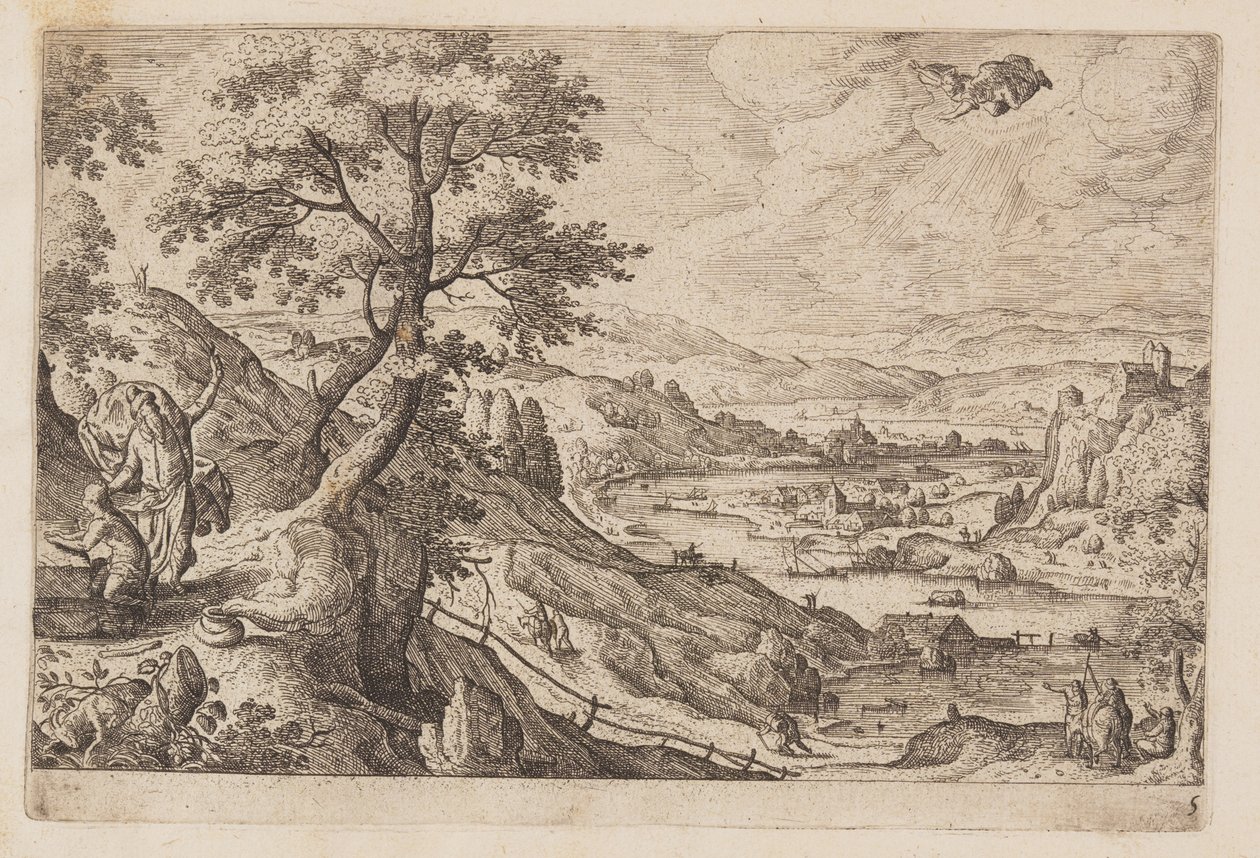 Plaat 5, uit Landschappen met scènes uit het Oude en Nieuwe Testament en Ovidius
