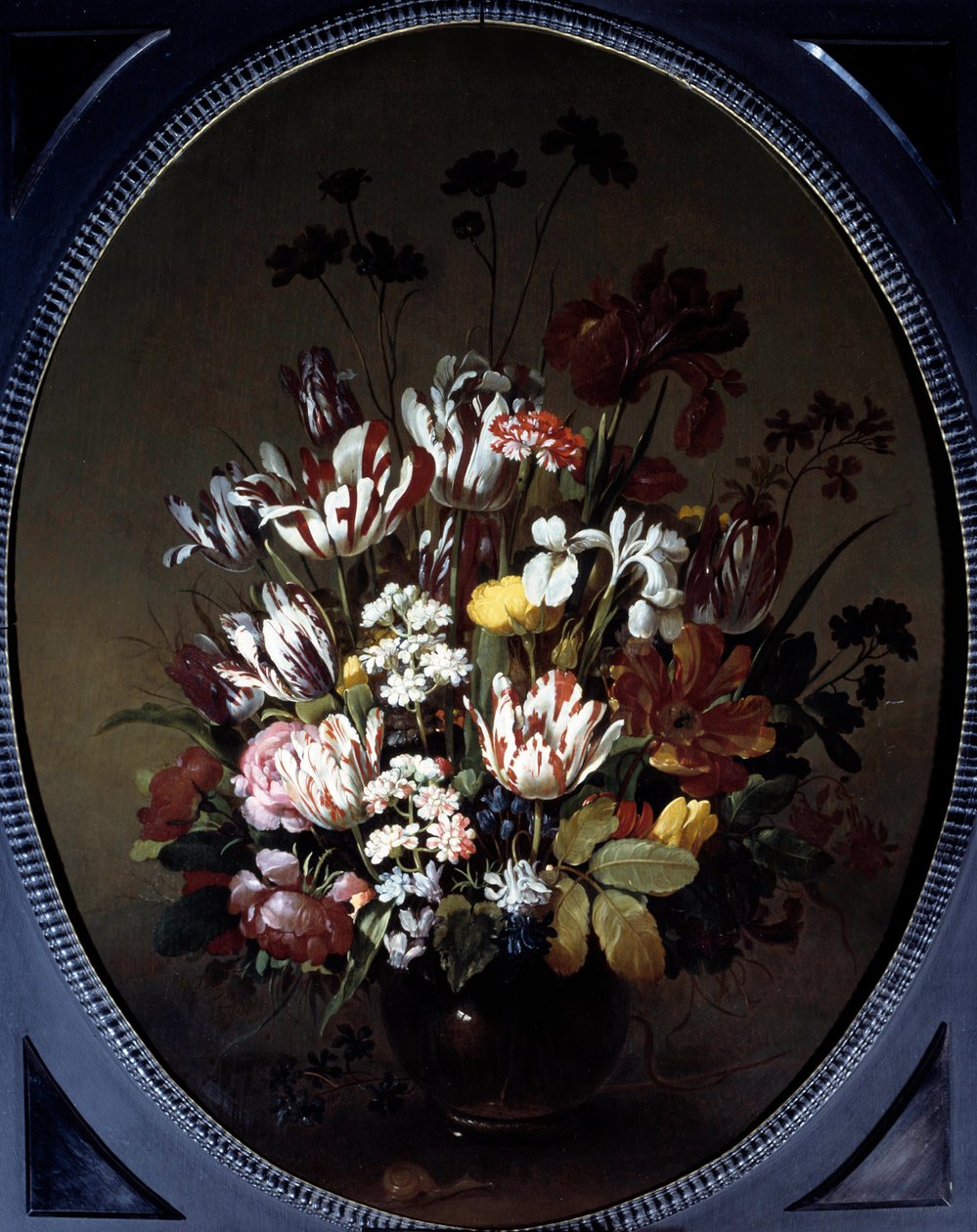 Bloemenvaas. Schilderij door Hans Bollongier (ca.1600-na 1644), Ec. Hol. Olieverf op doek. Dim: 0,83 x 0,68m. Chalon-Sur-Saone, Musee Denon door Hans Bollongier