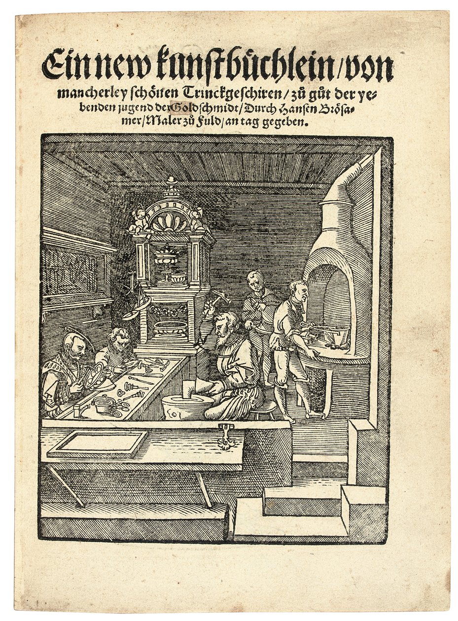 Een goudsmid werkplaats, ca. 1538 door Hans Brosamer