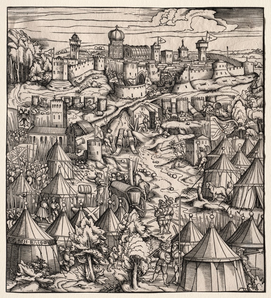 Der Weisskunig De Witte Koning: Het Beleg van Padua, 1512-1515 door Hans Burgkmair