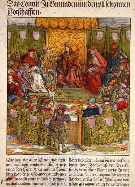 De Raad van Gmunden met belangrijke buitenlandse bezoekers, uit 