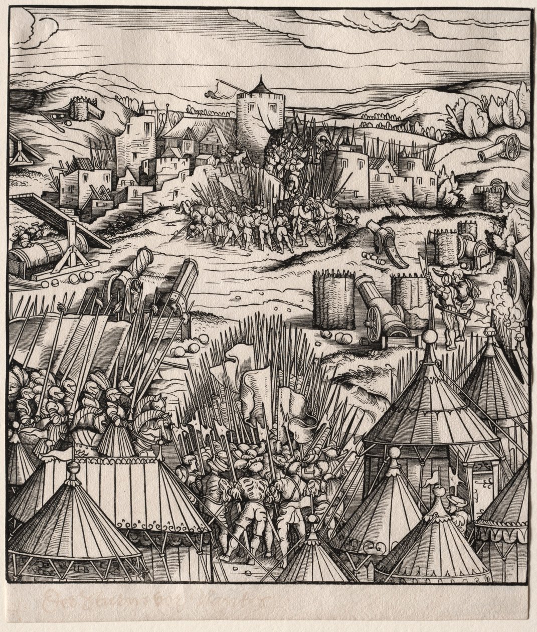 De bestorming van Nantes, 1512-1515 door Hans Burgkmair
