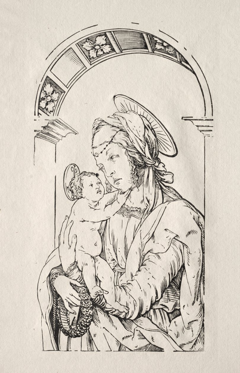 De Maagd met het Kind onder een boog door Hans Burgkmair