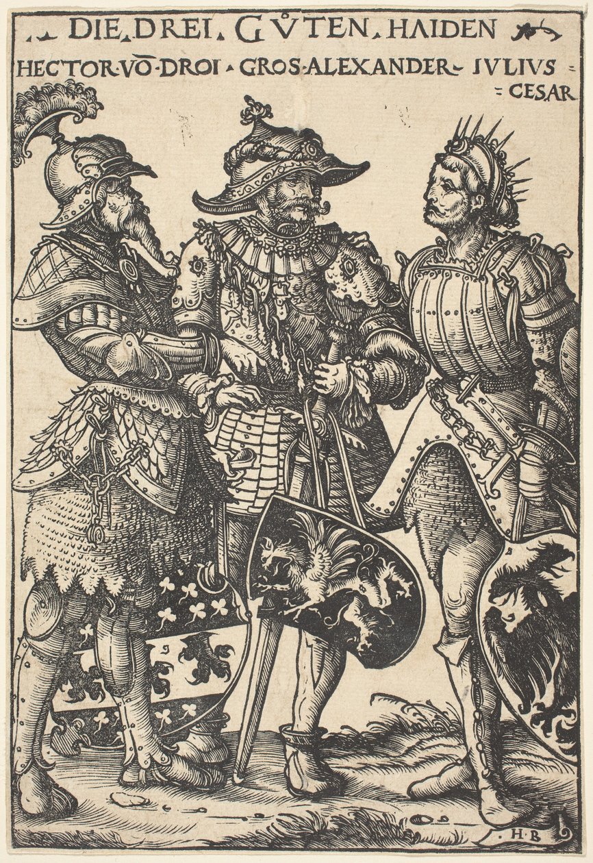Hector, Alexander en Julius Caesar door Hans Burgkmair I