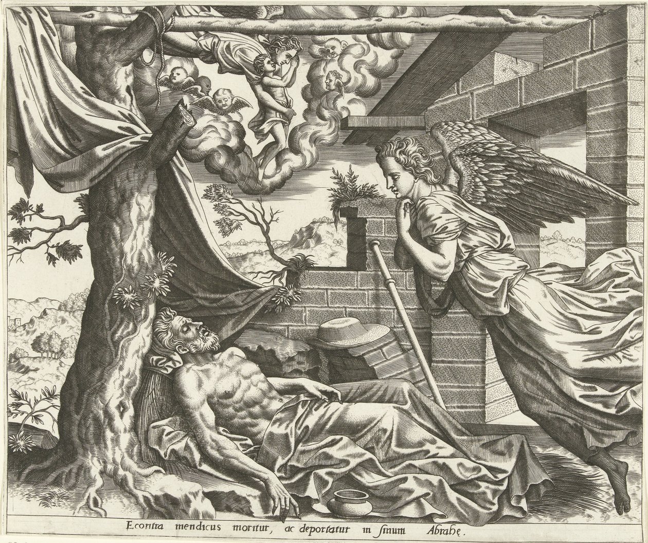 De dood van Lazarus door Hans Collaert (I) (possibly)